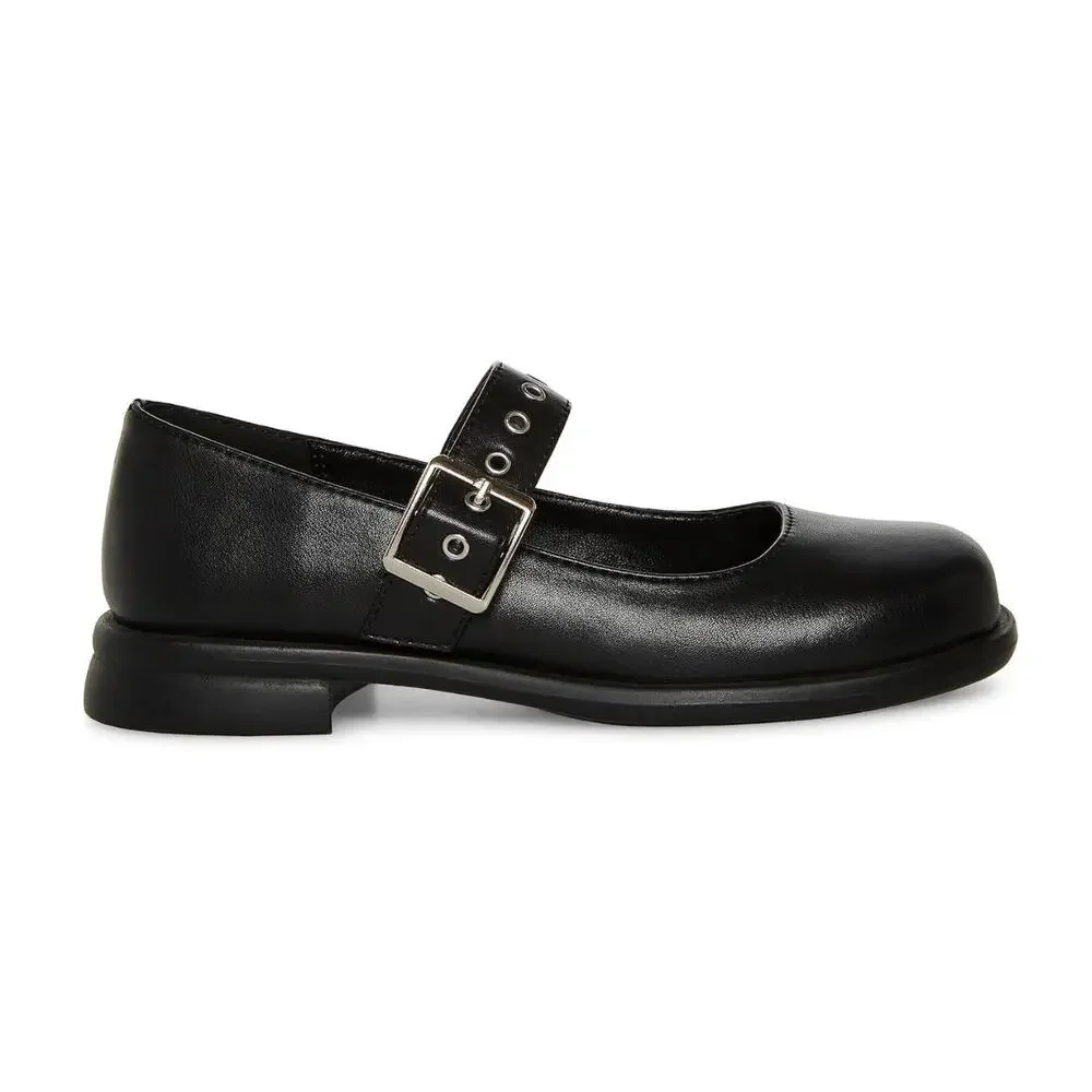 Steve Madden Bitsy Flats Girls US 3Y M Black Adjustable Strap Mary Jane NCZ208